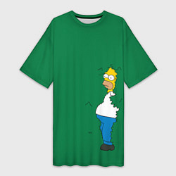 Женская длинная футболка Гомер в кустах
