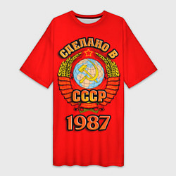 Женская длинная футболка Сделано в 1987 СССР