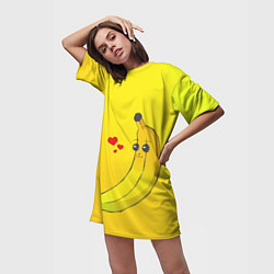 Футболка женская длинная Just Banana (Yellow), цвет: 3D-принт — фото 2