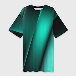 Футболка женская длинная Emerald lines, цвет: 3D-принт