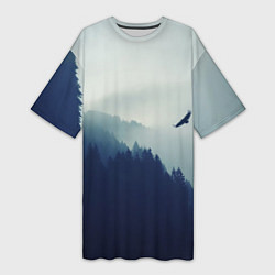 Женская длинная футболка Орел над Лесом
