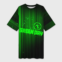 Женская длинная футболка Green Day лучи
