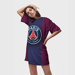 Футболка женская длинная Paris Saint-Germain, цвет: 3D-принт — фото 2