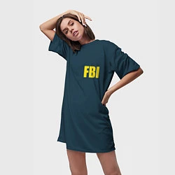 Футболка женская длинная FBI, цвет: 3D-принт — фото 2