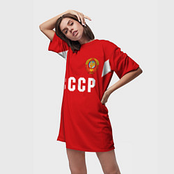 Футболка женская длинная Сборная СССР 1988, цвет: 3D-принт — фото 2