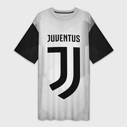 Футболка женская длинная FC Juventus: Silver Original, цвет: 3D-принт