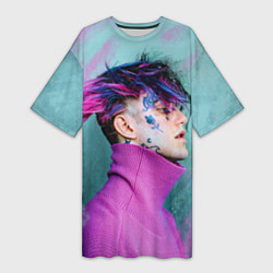 Женская длинная футболка Lil Peep: Neon Style