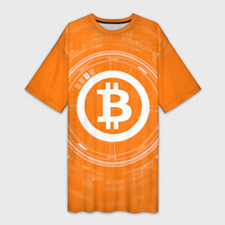 Женская длинная футболка Bitcoin Tech