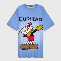 Женская длинная футболка Cuphead Dab