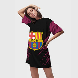 Футболка женская длинная Barcelona FC: Sport Fashion, цвет: 3D-принт — фото 2