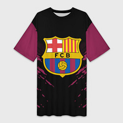 Футболка женская длинная Barcelona FC: Sport Fashion, цвет: 3D-принт