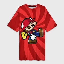 Женская длинная футболка Super Mario: Red Illusion