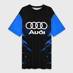 Футболка женская длинная Audi: Blue Anger, цвет: 3D-принт