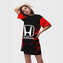 Футболка женская длинная Honda: Red Anger, цвет: 3D-принт — фото 2