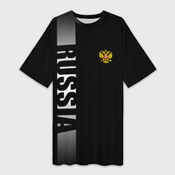 Женская длинная футболка Russia: Black Line