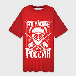 Футболка женская длинная Red machine is back, цвет: 3D-принт