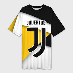 Футболка женская длинная FC Juventus, цвет: 3D-принт