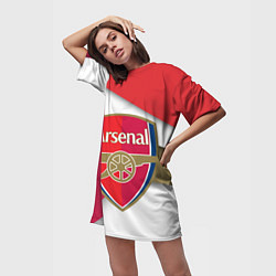 Футболка женская длинная FC Arsenal, цвет: 3D-принт — фото 2