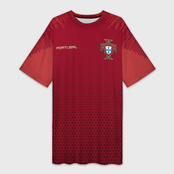 Женская длинная футболка Сборная Португалии соты сетка