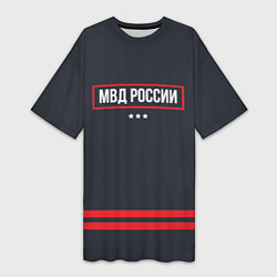 Футболка женская длинная МВД России, цвет: 3D-принт