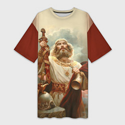 Женская длинная футболка Славянский бог