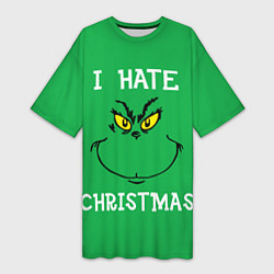 Футболка женская длинная I hate christmas, цвет: 3D-принт