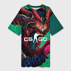 Футболка женская длинная CS GO hyper beast skin, цвет: 3D-принт