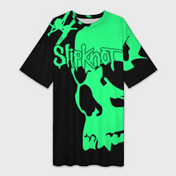 Футболка женская длинная Slipknot: Acid Skull, цвет: 3D-принт