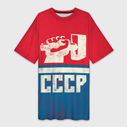 Футболка женская длинная СССР: Куй железо, цвет: 3D-принт