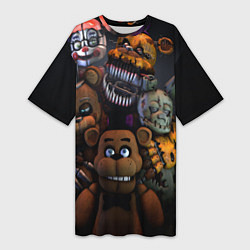 Футболка женская длинная Five Nights at Freddy's, цвет: 3D-принт