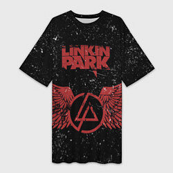 Футболка женская длинная Linkin Park: Red Airs, цвет: 3D-принт