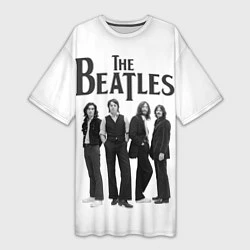 Женская длинная футболка The Beatles: White Side