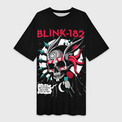 Футболка женская длинная Blink-182: Death Punk, цвет: 3D-принт