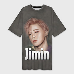 Футболка женская длинная BTS Jimin, цвет: 3D-принт