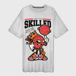 Футболка женская длинная Skilled and lucky ball, цвет: 3D-принт