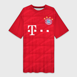 Футболка женская длинная FC Bayern: Home 19-20, цвет: 3D-принт