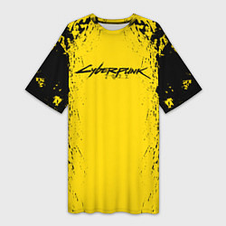 Футболка женская длинная Cyberpunk 2077 Samurai logo, цвет: 3D-принт