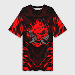 Футболка женская длинная CYBERPUNK 2077, цвет: 3D-принт