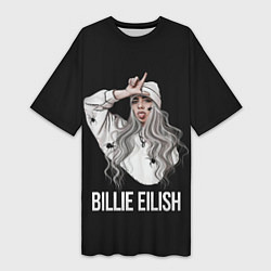 Футболка женская длинная BILLIE EILISH, цвет: 3D-принт