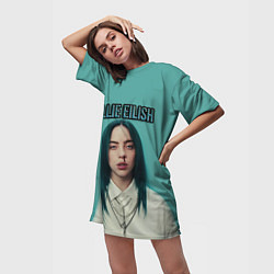 Футболка женская длинная BILLIE EILISH, цвет: 3D-принт — фото 2