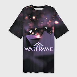 Женская длинная футболка Warframe abstract logo