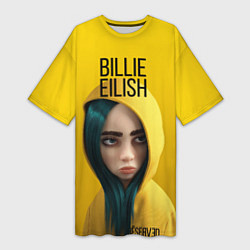 Футболка женская длинная BILLIE EILISH: Yellow Girl, цвет: 3D-принт
