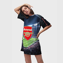 Футболка женская длинная FC Arsenal, цвет: 3D-принт — фото 2