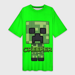 Женская длинная футболка MINECRAFT CREEPER