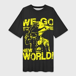 Женская длинная футболка One Piece We Go World