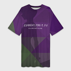 Футболка женская длинная Evangelion: 111, цвет: 3D-принт