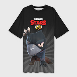 Футболка женская длинная Brawl Stars Crow, цвет: 3D-принт