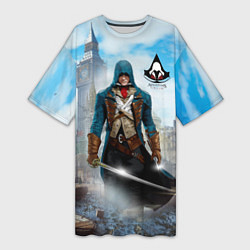 Женская длинная футболка Assasin's creed