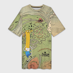 Женская длинная футболка Adventure time Map