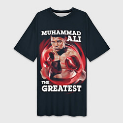 Футболка женская длинная Muhammad Ali, цвет: 3D-принт